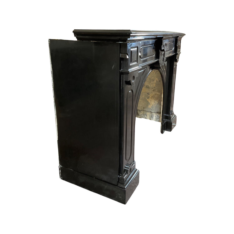 Antique Belgian Mazy Black Marble Mantel (M-AETQ)