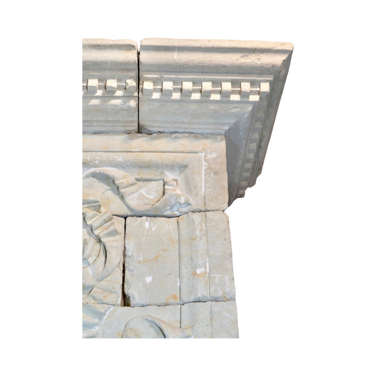 Antique French Limestone Fireplace (ALCH-561)