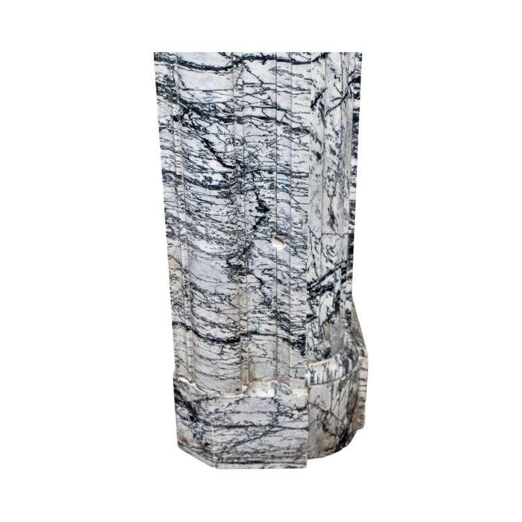 Antique French Bleu Fleuri Marble Mantel (M-FMAXC)