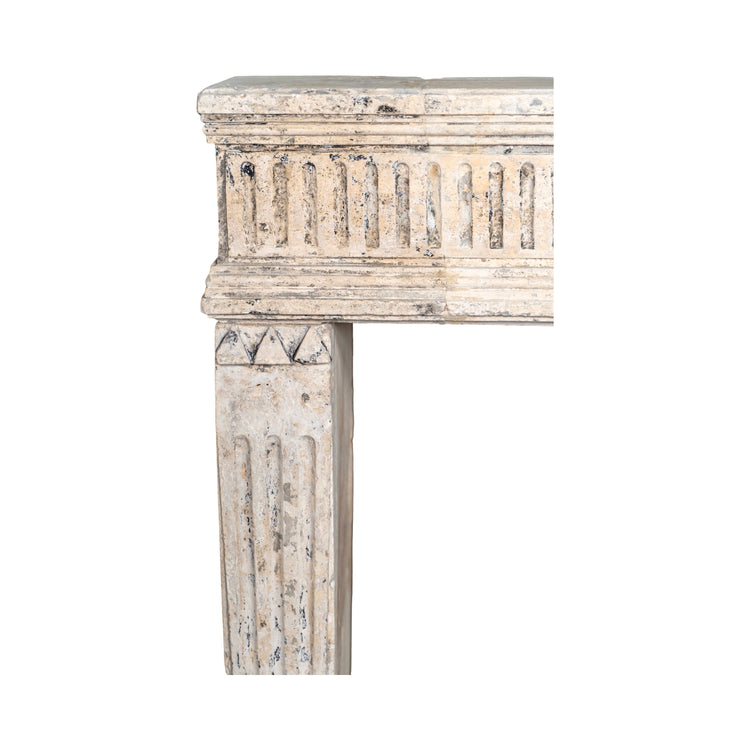 Antique French Limestone Mantel (M-VBAS)