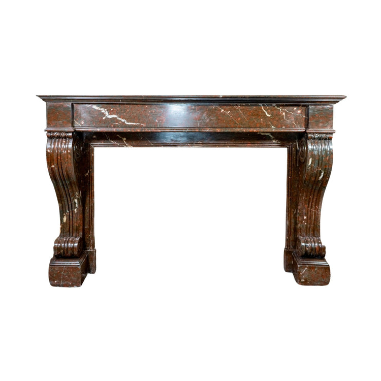 Antique French Red Griottee Marble Mantel (M30115)