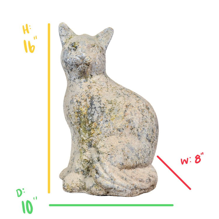 Contemporary French Granite Composite Cat Sculpture (GE-BLNA)