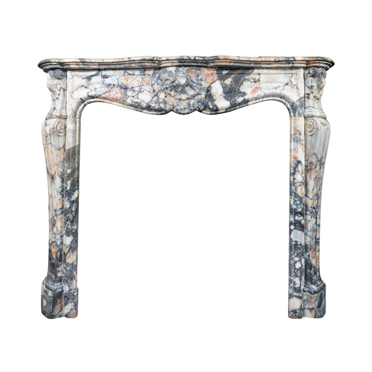 French African Breccia Marble Mantel