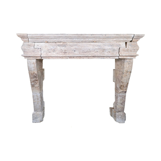 Antique French Burgundy Limestone Mantel (M-IZVI)