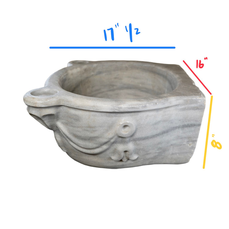 French White Carrara Marble Sink (S-S910)