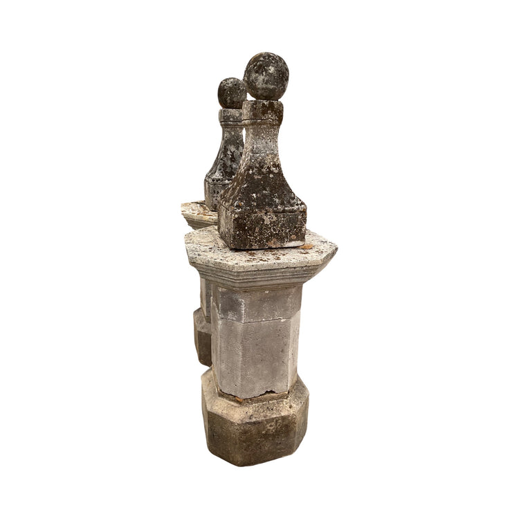 Pair of French Limestone Finials