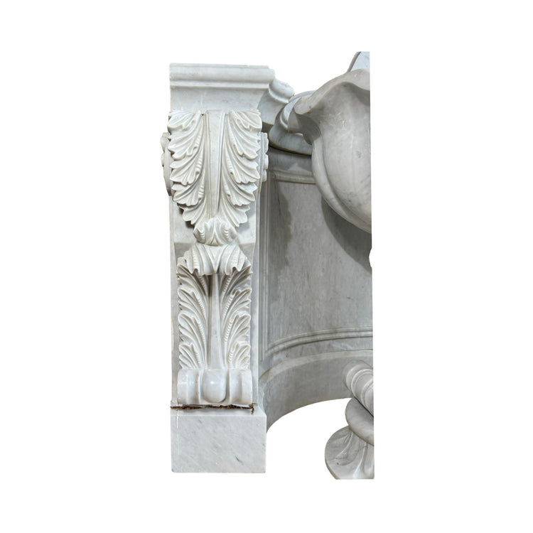 Antique Italian White Carrara Marble Vanity Wall Sink (S-XWVE)