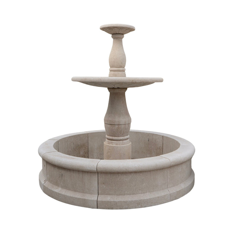 French Limestone Central Fountain