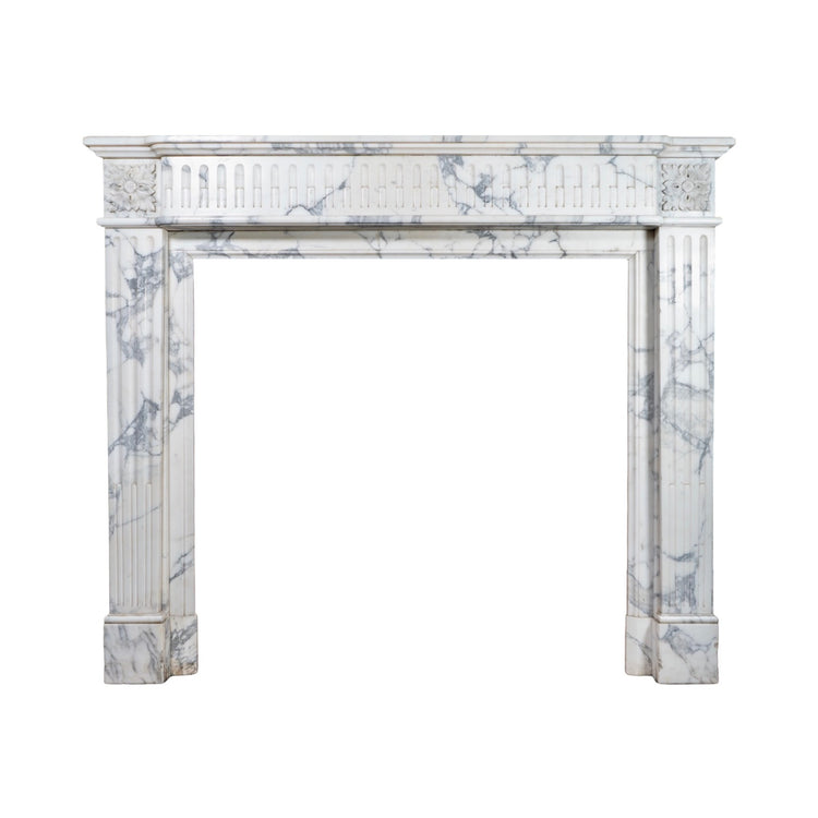 Antique French Arabescato Marble Mantel (M-BHVE)