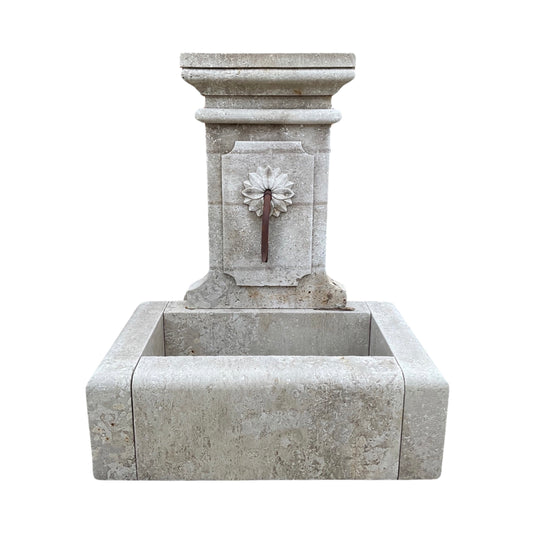 French Limestone Wall Fountain