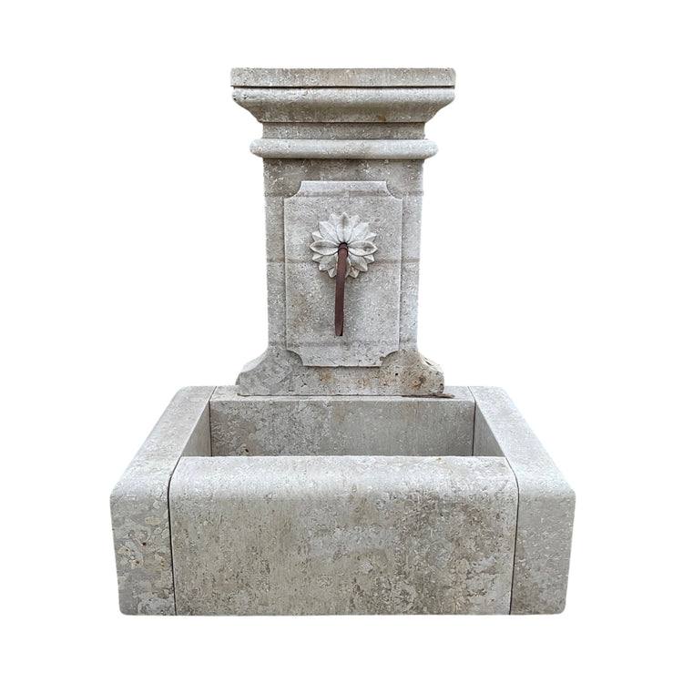 Contemporary French Limestone Wall Fountain (F-SYMB)