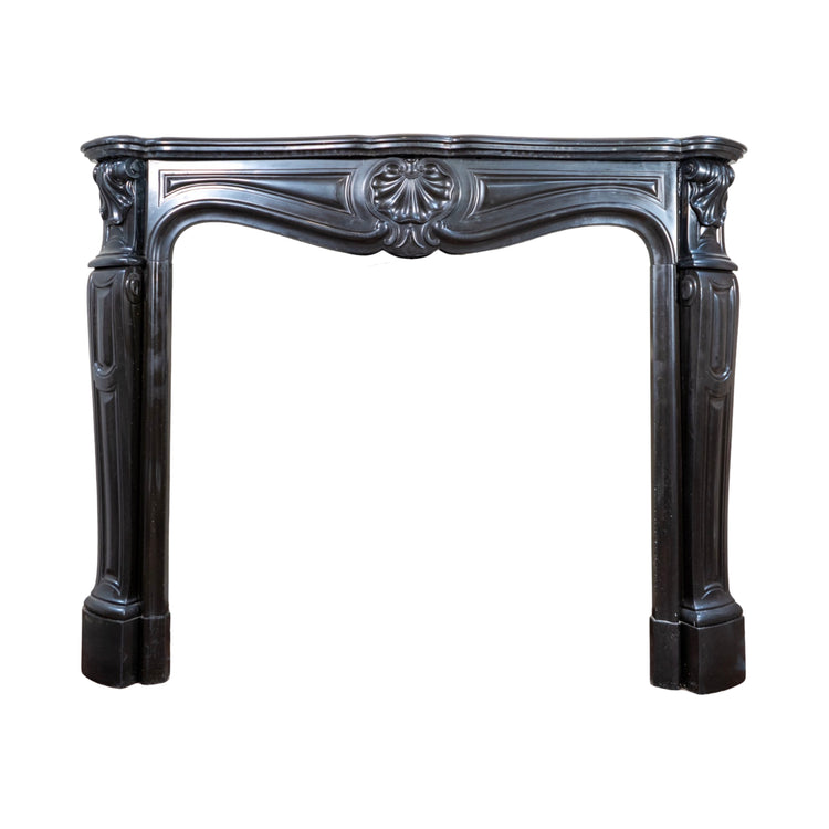 Antique French Noir de Mazy Marble Mantel (M-EFTW)