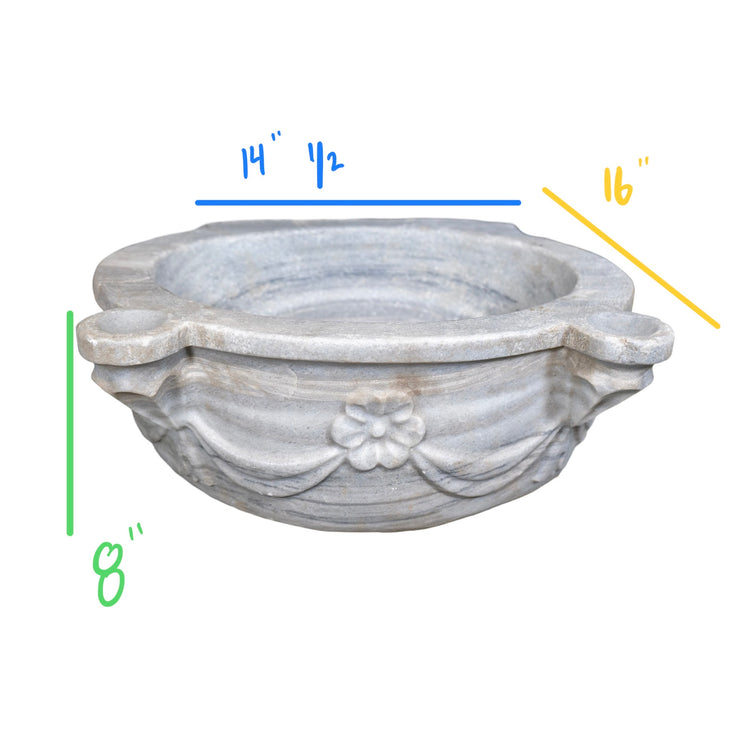 French White Carrara Marble Sink (S-0MU3)