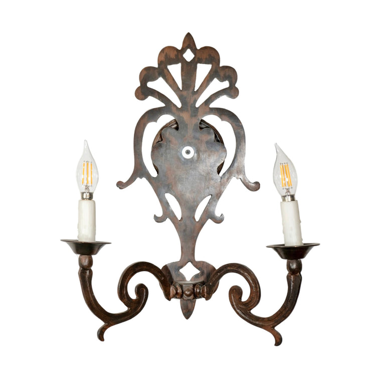 Pair of French Iron Wall Sconces - L-DRMZ (L-DRMZ)