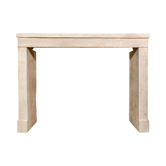 Antique French Limestone Farmhouse Mantel (M-VASB)