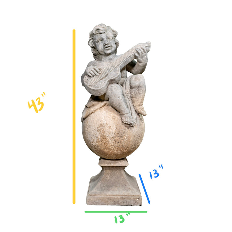 Contempoarey French Limestone Putti Sculpture (GE-FEWQ)