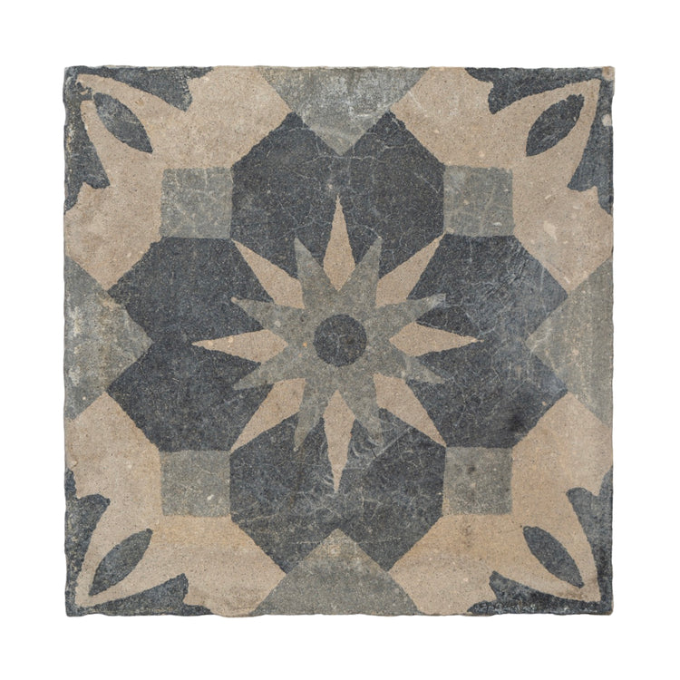 Reclaimed French Encaustic Geometric Concrete Tile (ET-FSLB)