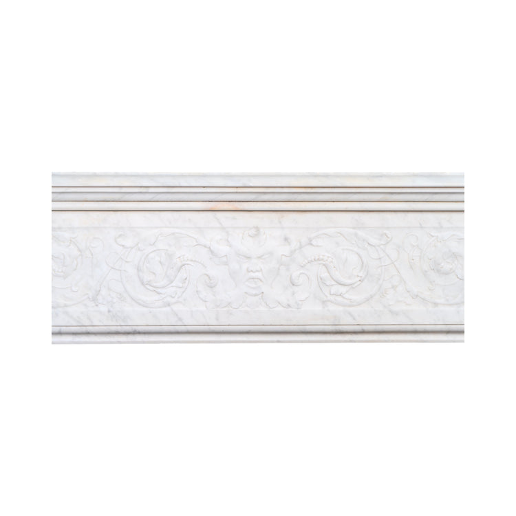 Antique French Carrara Marble Mantel (M-GFMK)