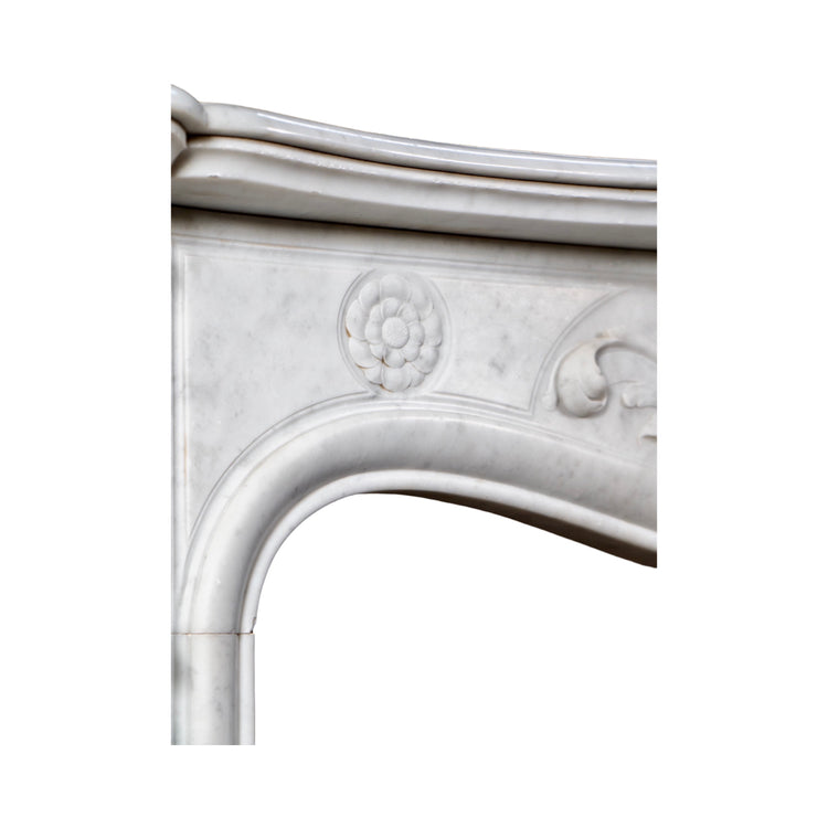 Antique French White Carrara Marble Mantel (M-ZJ0H)