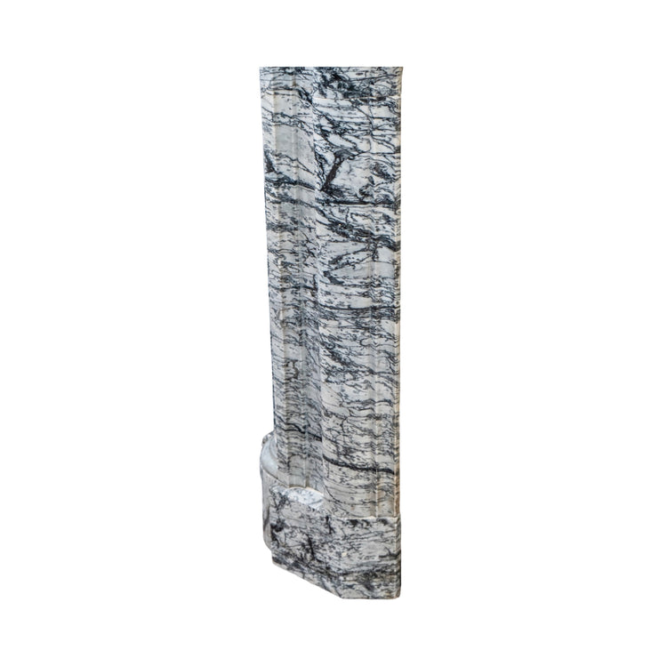 Antique French Bleu Fleuri Marble Mantel (M-FMAXC)