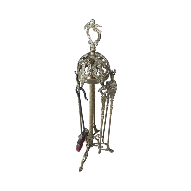 Antique French Bronze Fireplace Toolset (FA-UCAE)