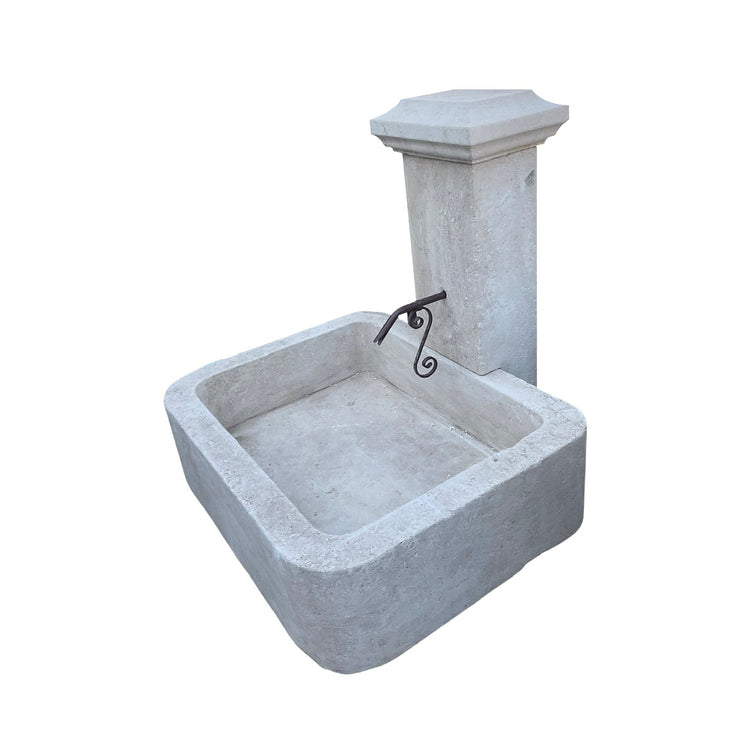 Contemporary French Limestone Wall Fountain (F-YECS)
