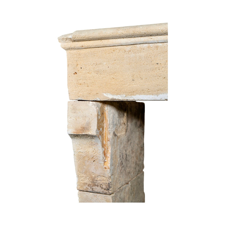 Antique French Limestone Farmhouse Mantel (M-WRXK)