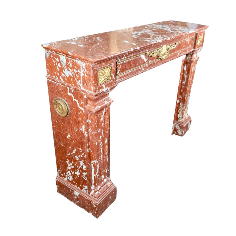 Antique French Languedoc Red Marble Mantel (MCH1007)