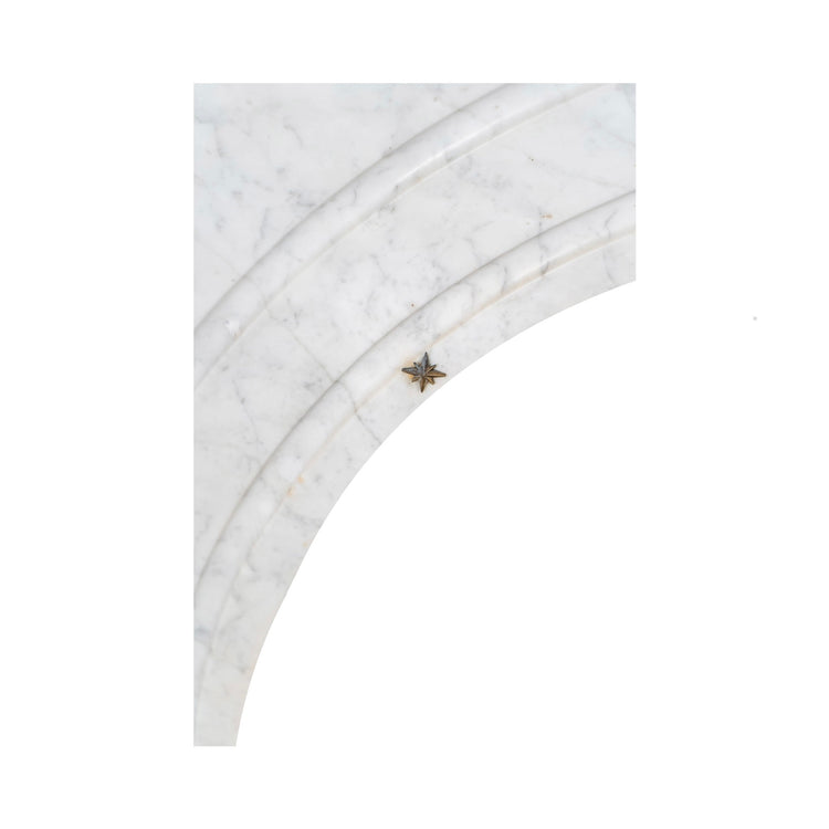 Antique French White Veined Carrara Marble Mantel (M-HREA)