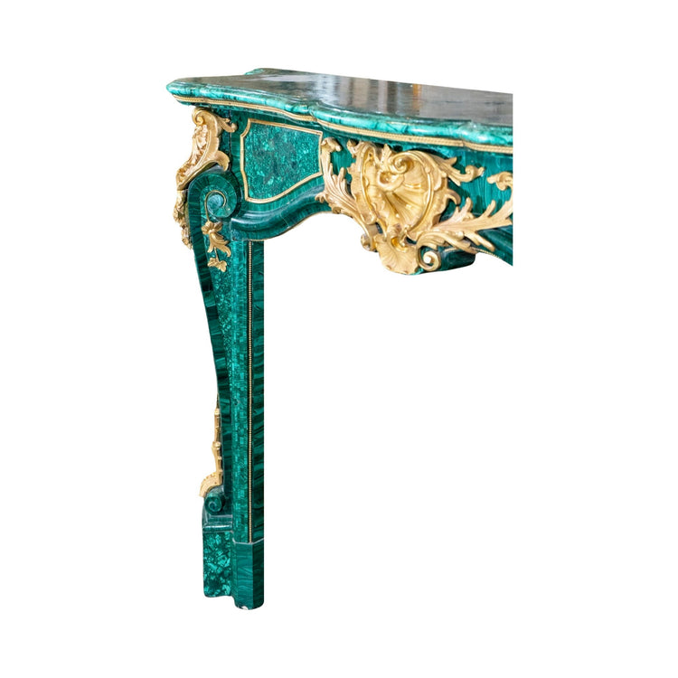 Antique French Malachite Crystal Marble Mantel (MCH1078)