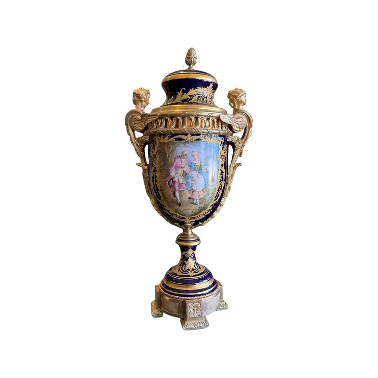 Pair of European Sevres Porcelain Urns (HD-GDZN)