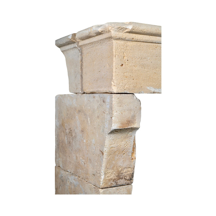Antique French Limestone Farmhouse Mantel (M-WRXK)
