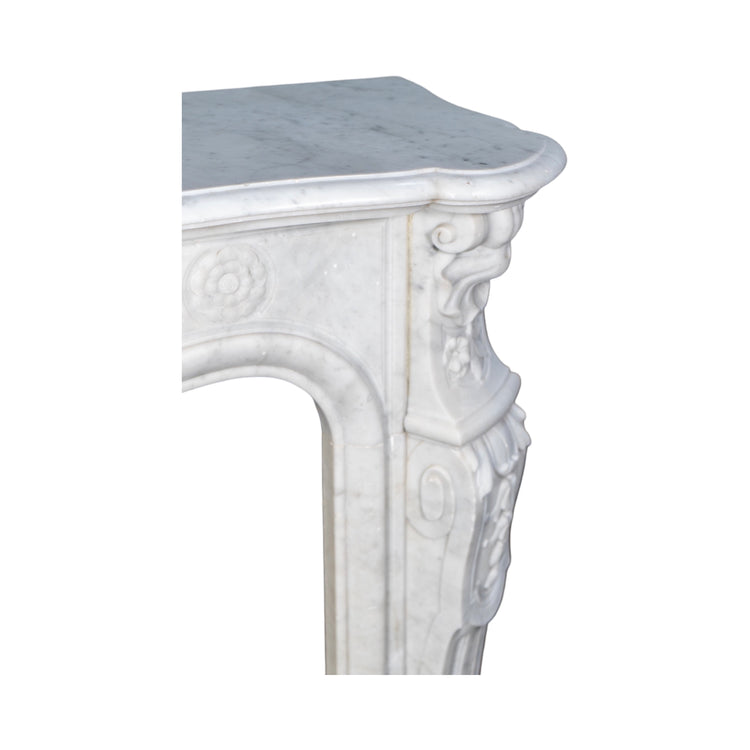 Antique French White Carrara Marble Mantel (M-ZJ0H)