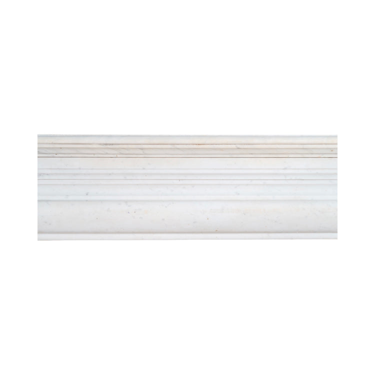 Antique French White Carrara Marble Mantel (M-AHYF)