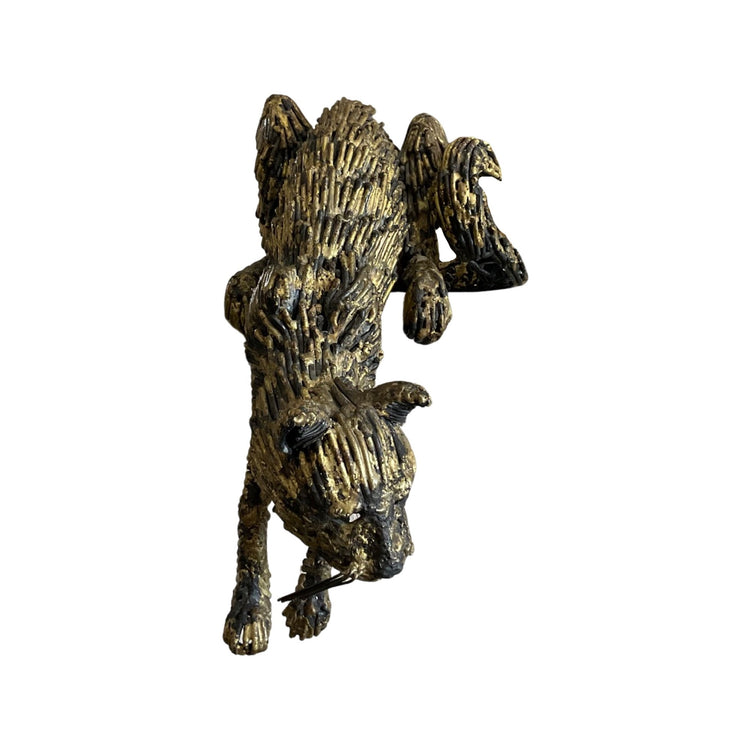 American Bronze Ledge Cat Sculpture