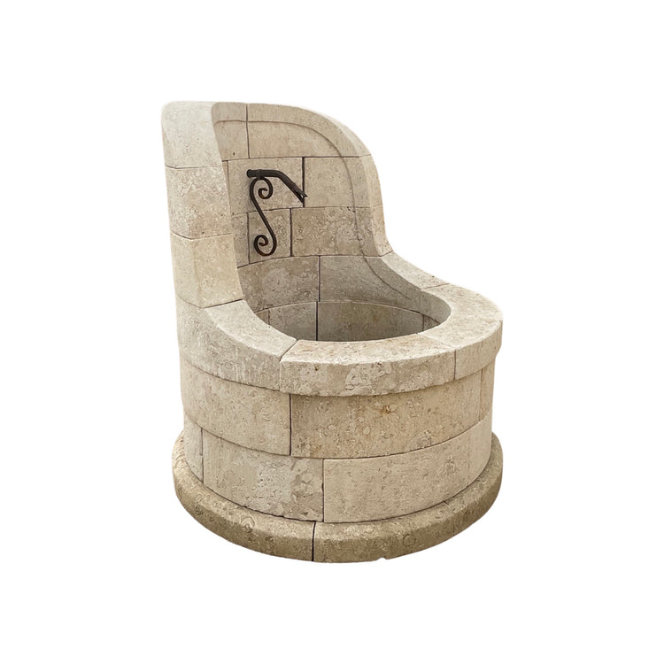 French Limestone Central Fountain