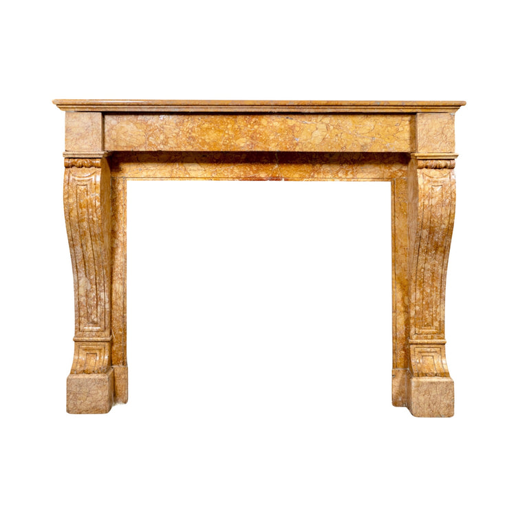 Antique French Yellow Jura Brocatelle Marble Mantel (MCH995)