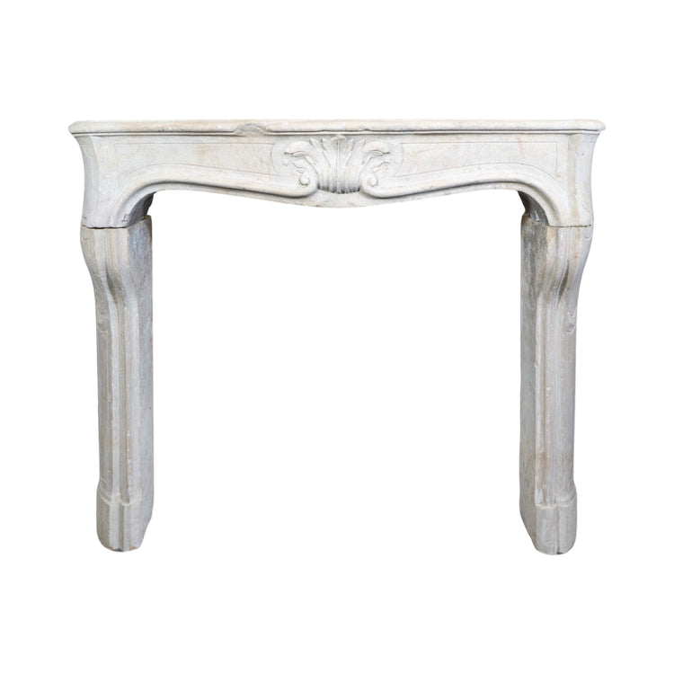 Antique French Burgundy Limestone Mantel (M-6AY3)