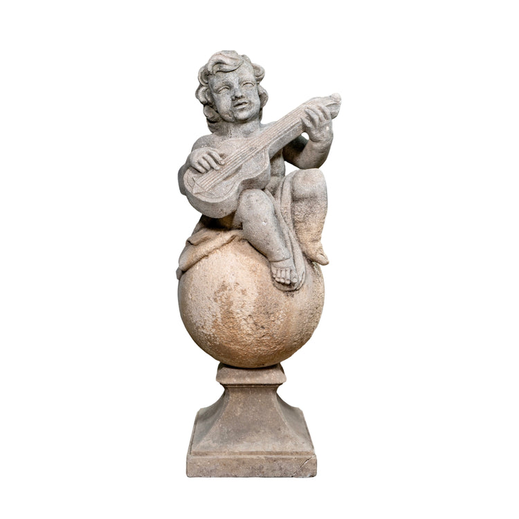 Contempoarey French Limestone Putti Sculpture (GE-FEWQ)