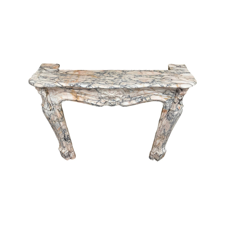 Antique French Louis XVI White Marble Mantel (M-XVJQ)