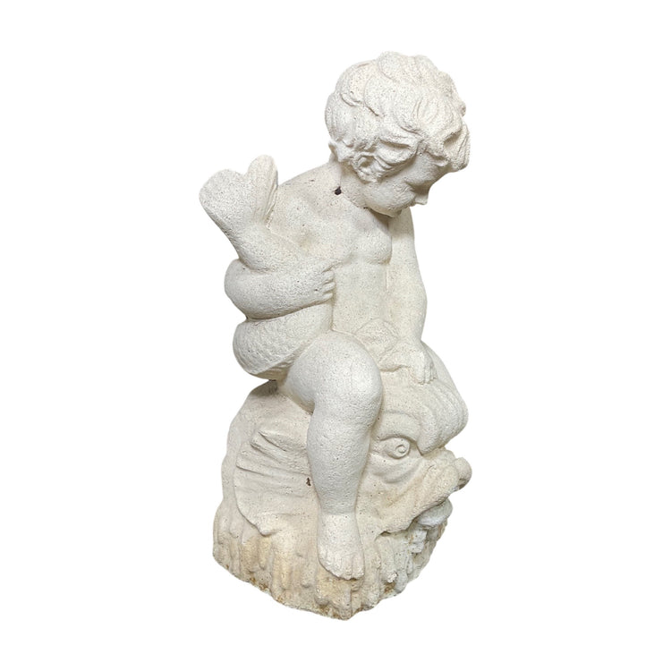 French Limestone Cherub Fountain Water Exit (GE-RCXK)