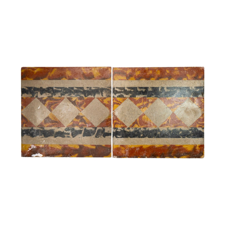 Reclaimed French Encaustic Geometric Concrete Tile (ET-TDQE)