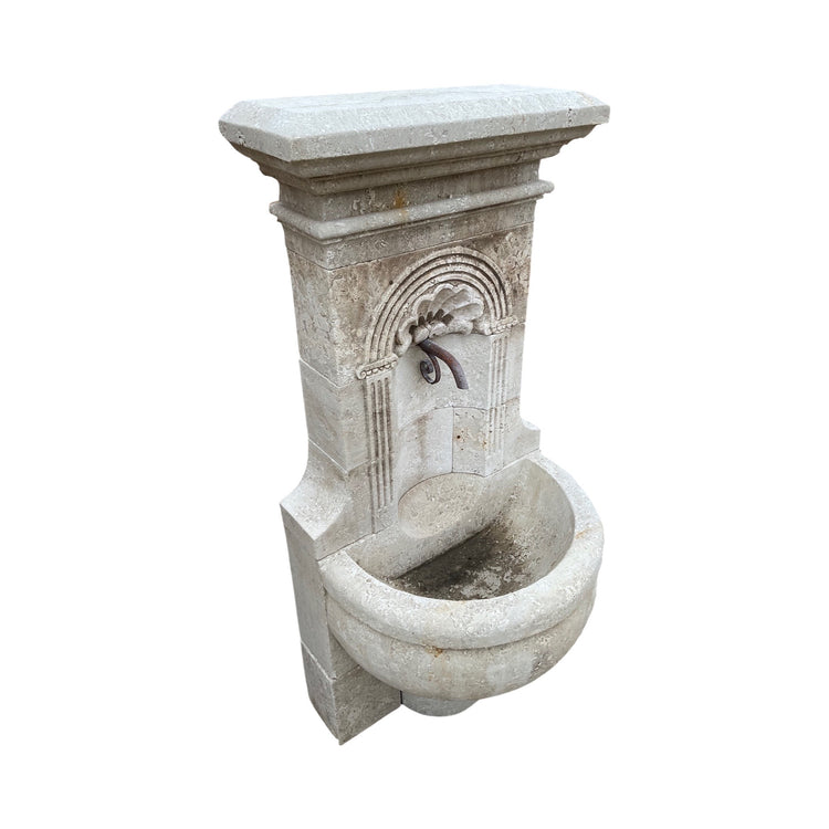 French Limestone Wall Fountain