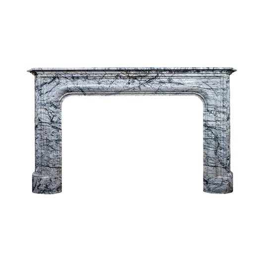 Antique French Bleu Fleuri Marble Mantel (M-FMAXC)