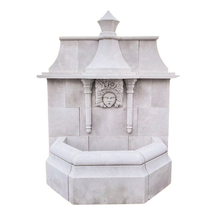 French Limestone Wall Fountain