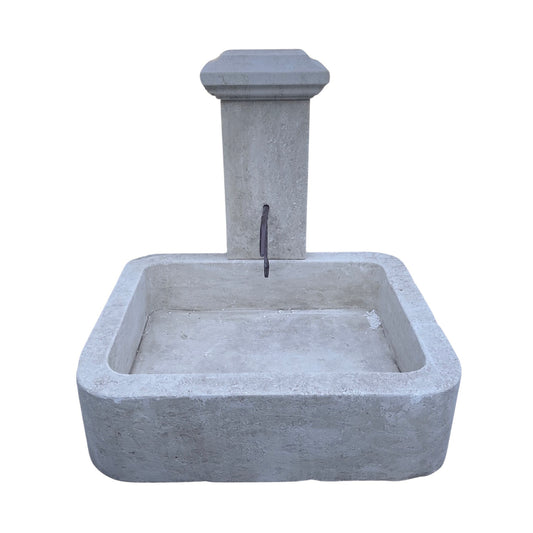 Contemporary French Limestone Wall Fountain (F-YECS)