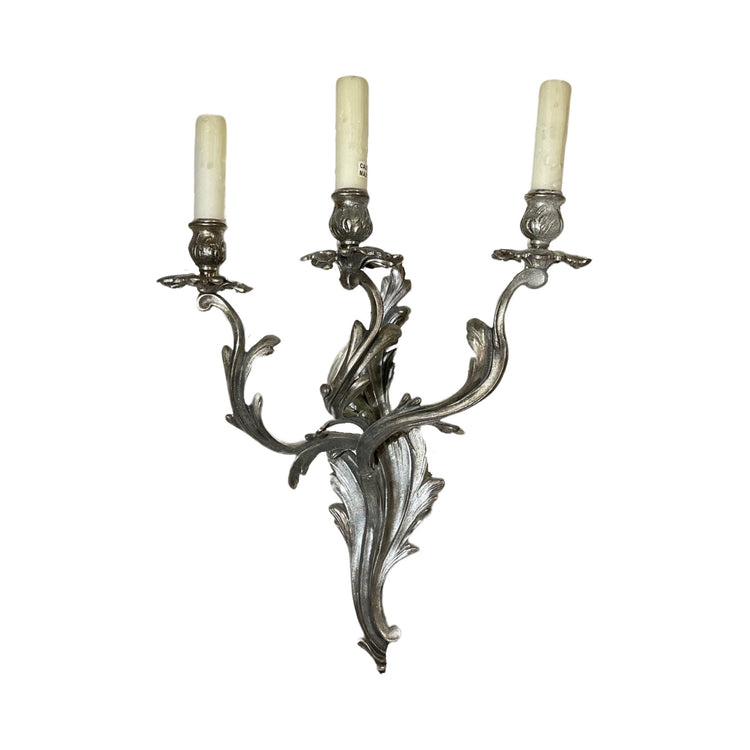 Pair of Antique Silver Wall Sconces (L-RSAW)