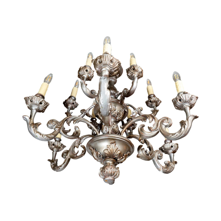 French Oak Wood Chandelier