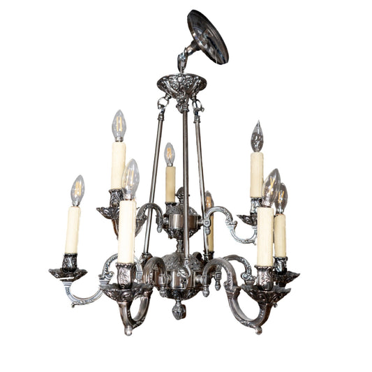 French Pewter Chandelier