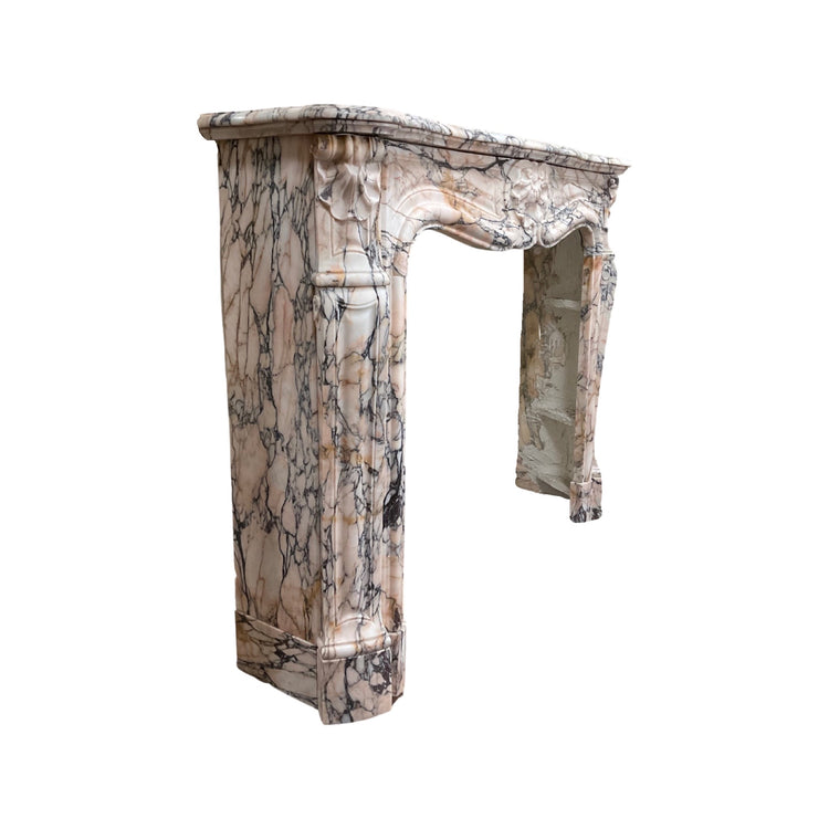 Antique French Louis XVI White Marble Mantel (M-XVJQ)